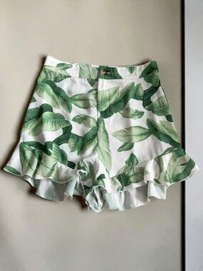 SHOW ME YOUR MUMU Banana Leaf Ruffle Shorts Size Small